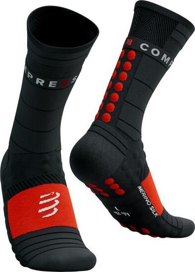 Compressport Pro Racing Socks Winter Run Schwarz/Rot