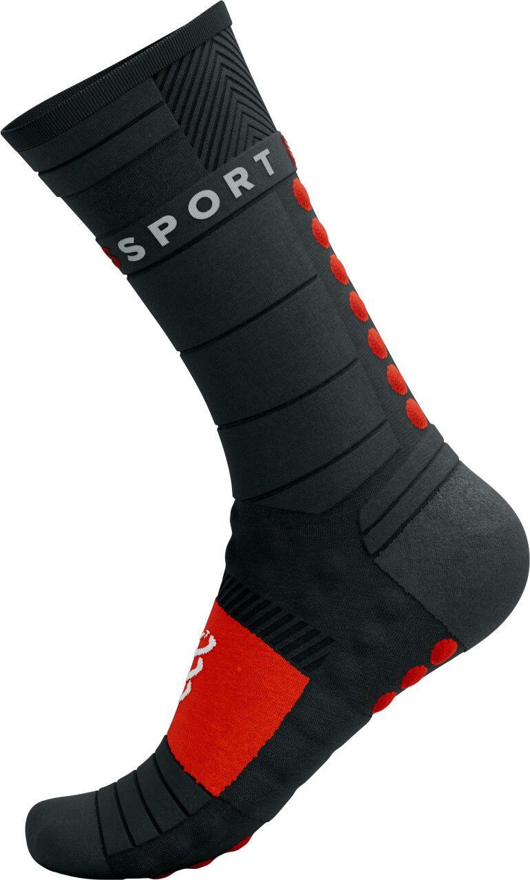 Compressport Pro Racing Socks Winter Run Negro/Rojo 4/4