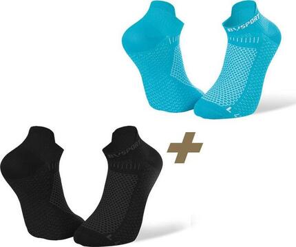 Chaussettes BV Sport Light 3D Ultra Courte Noir Bleu (2 paires)