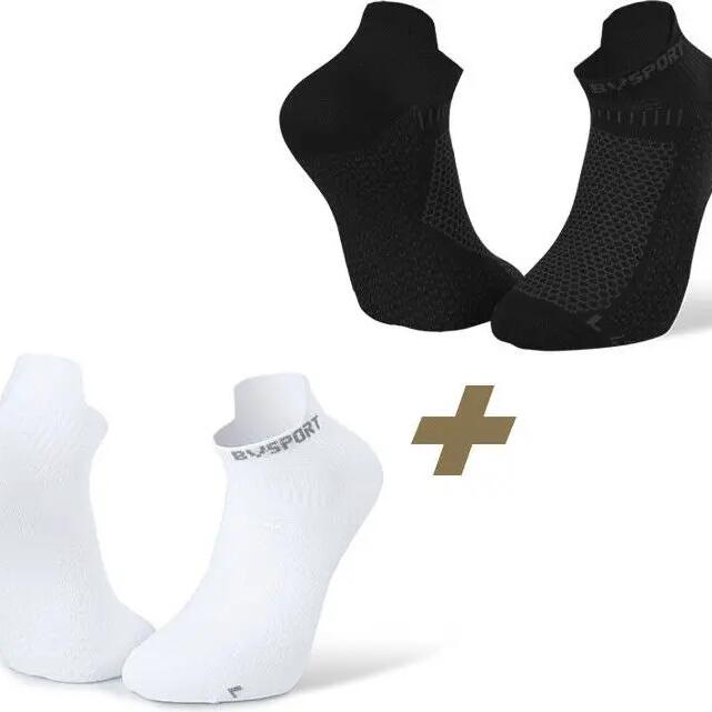 BV Sport Light 3D Ultra Short X2 Pair of Socks Black White