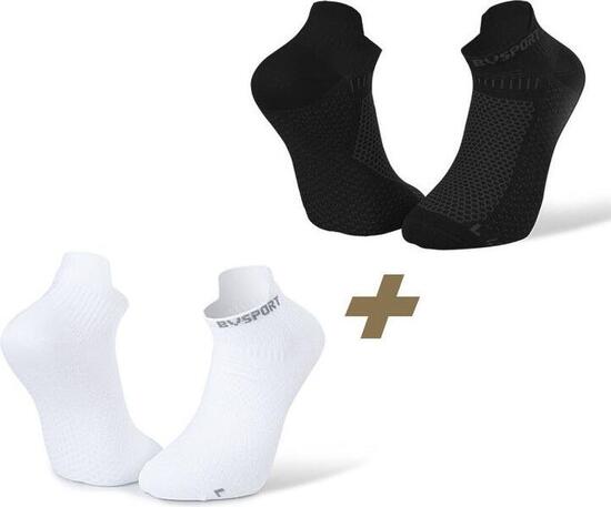 Chaussettes BV Sport Light 3D Ultra Courte Noir Blanc (2 paires)