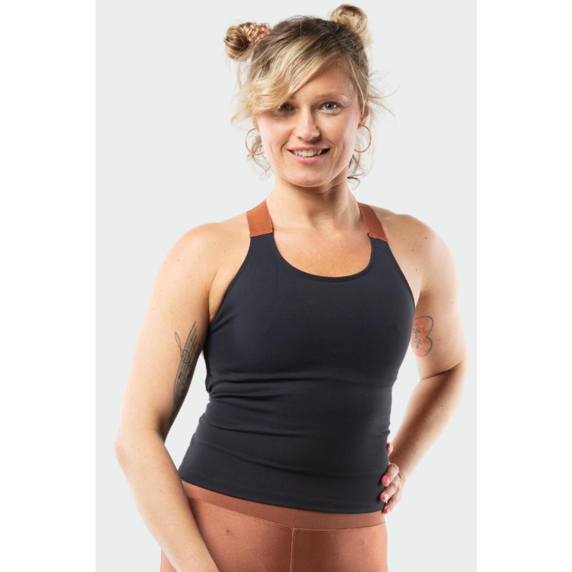 Débardeur dos croisé soft touch respirant eco-conçu en fibre biodégradable