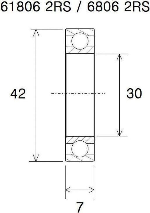 Lager für Tretlagergehäuse Black Bearing BB30 B5 30 x 42 x 7 mm (x2) 2/2