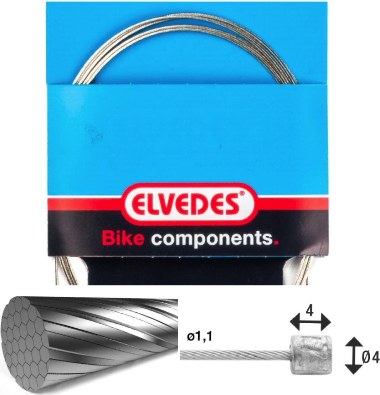 Câble de transmission 2250mm 7x7 Elvedes fils Stainless Slick Ø1,1mm avec tête N 1/6