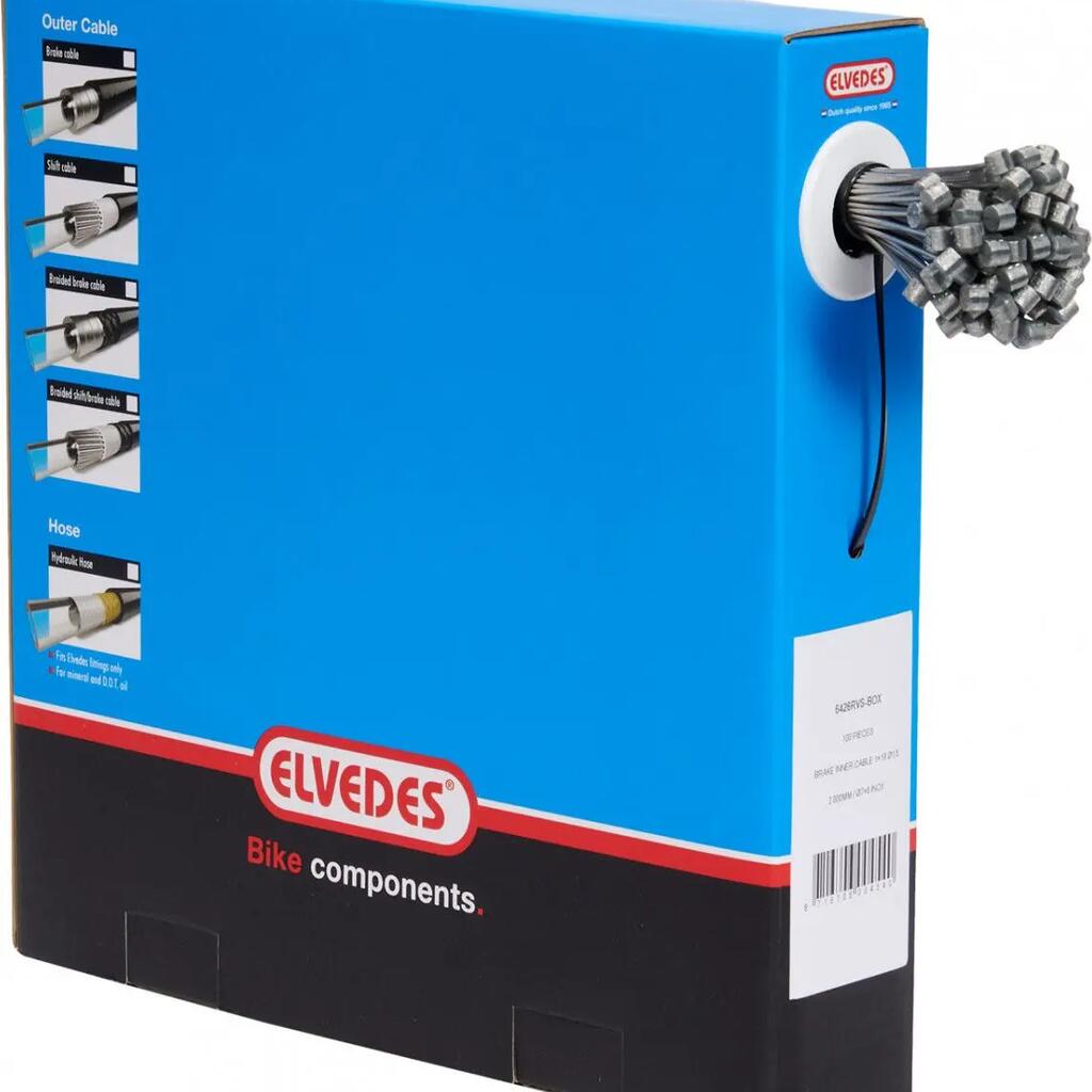 Brake cables 1x19 stainless steel wires Ø1.5mm T-head Ø7x6 Elvedes (x100)
