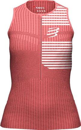 Maillot Sans Manches Compressport Tri Postural Rouge/Corail Femme