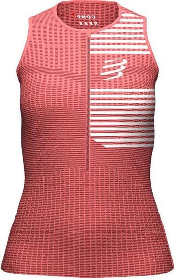 Maillot Sans Manches Compressport Tri Postural Rouge/Corail Femme