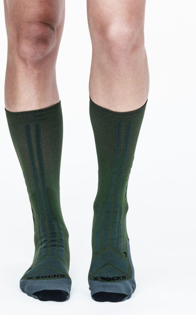 X-Socks Hike Discover Crew Socken Grün Schwarz 2/4