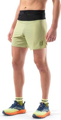 Heren groene compressport trail racing shorts