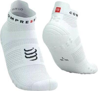 Compressport pro racing socks v4.0 run low sokken, wit