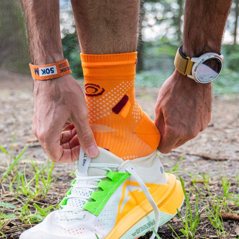 Chaussettes BV Sport Trail Ultra Mid Orange/Bordeaux 4/4