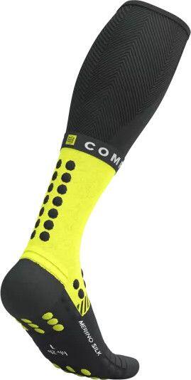 Calcetines Compressport Full Winter Run Negro/Amarillo fluorescente 3/7