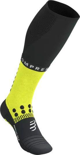 Calcetines Compressport Full Winter Run Negro/Amarillo fluorescente 2/7