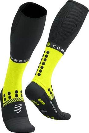 Compressport Full Winter Run Socken Schwarz/Fluo Gelb