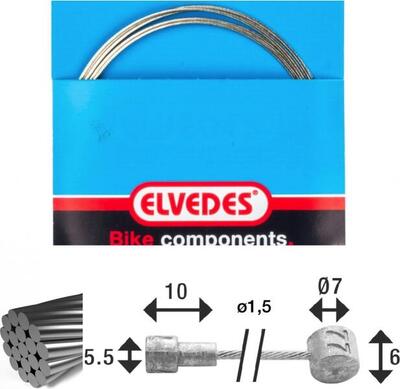 Elvedes remkabel binnen ton peer rvs - 2,35m (6412 27rvs)