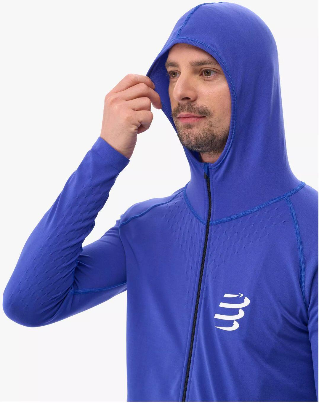 Compressport 3D Veste Thermo Capucha sin costuras Azul 3/7