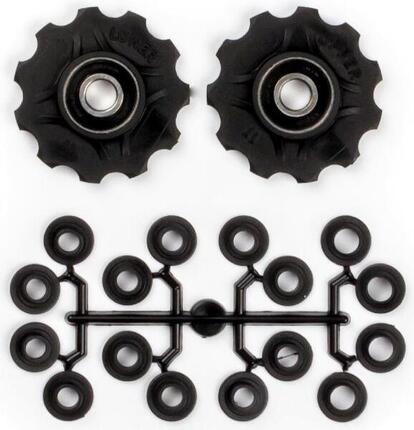 Elvedes Jockey Wheels x2 Kit with Spacers Black