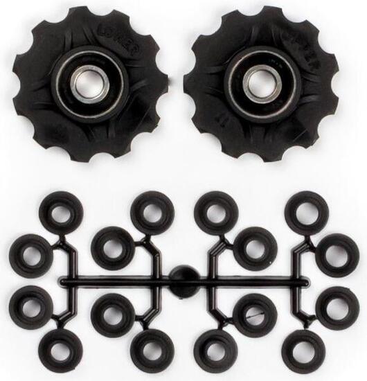 Elvedes Jockey Wheels x2 Kit with Spacers Black
