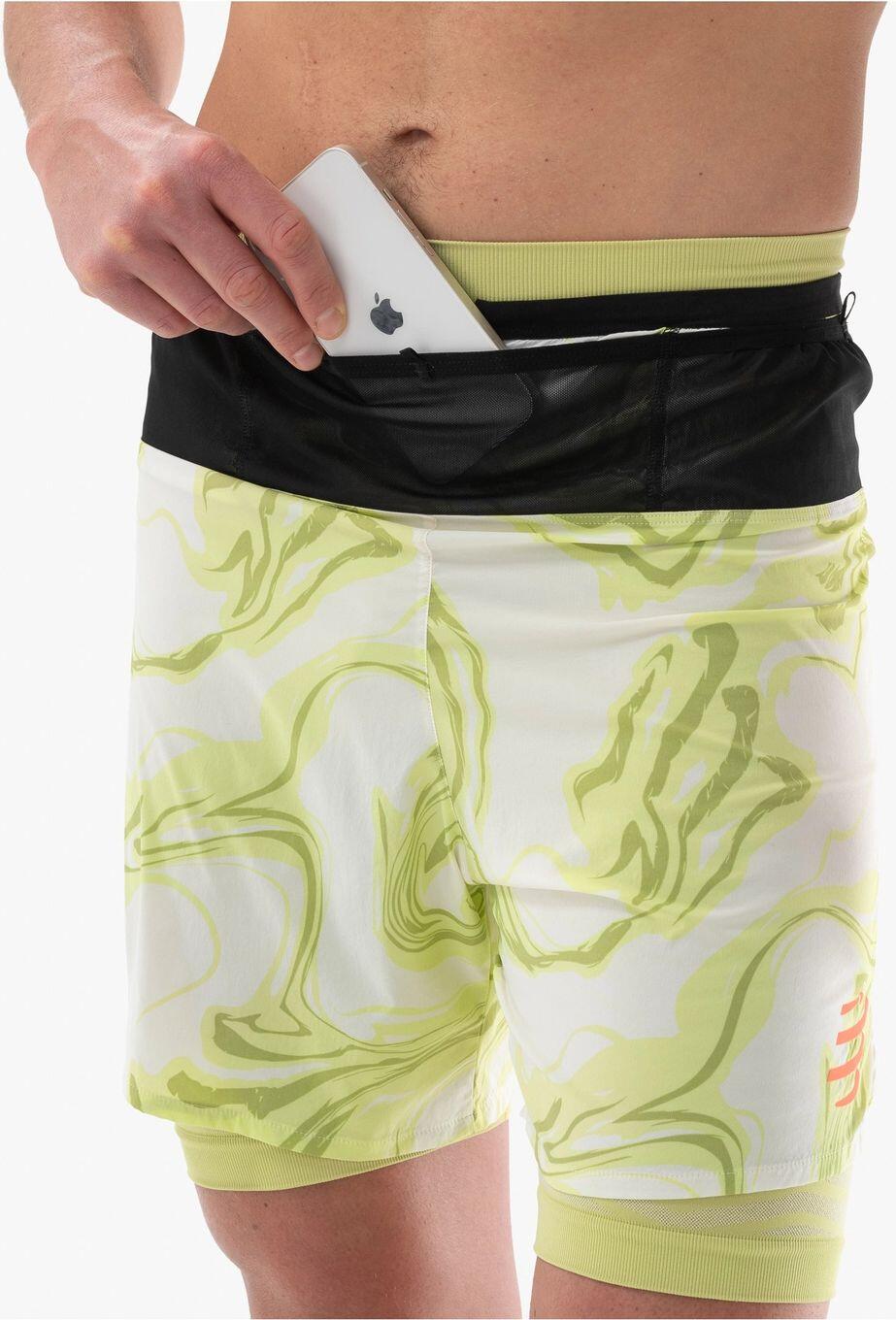 Pantalón corto Compressport Trail Racing 2 en 1 Verde, Hombre 3/7