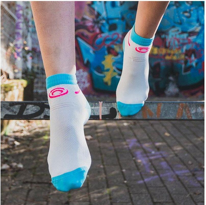 Calcetines Bv Sport Light Courte Blanco/Azul 2/2