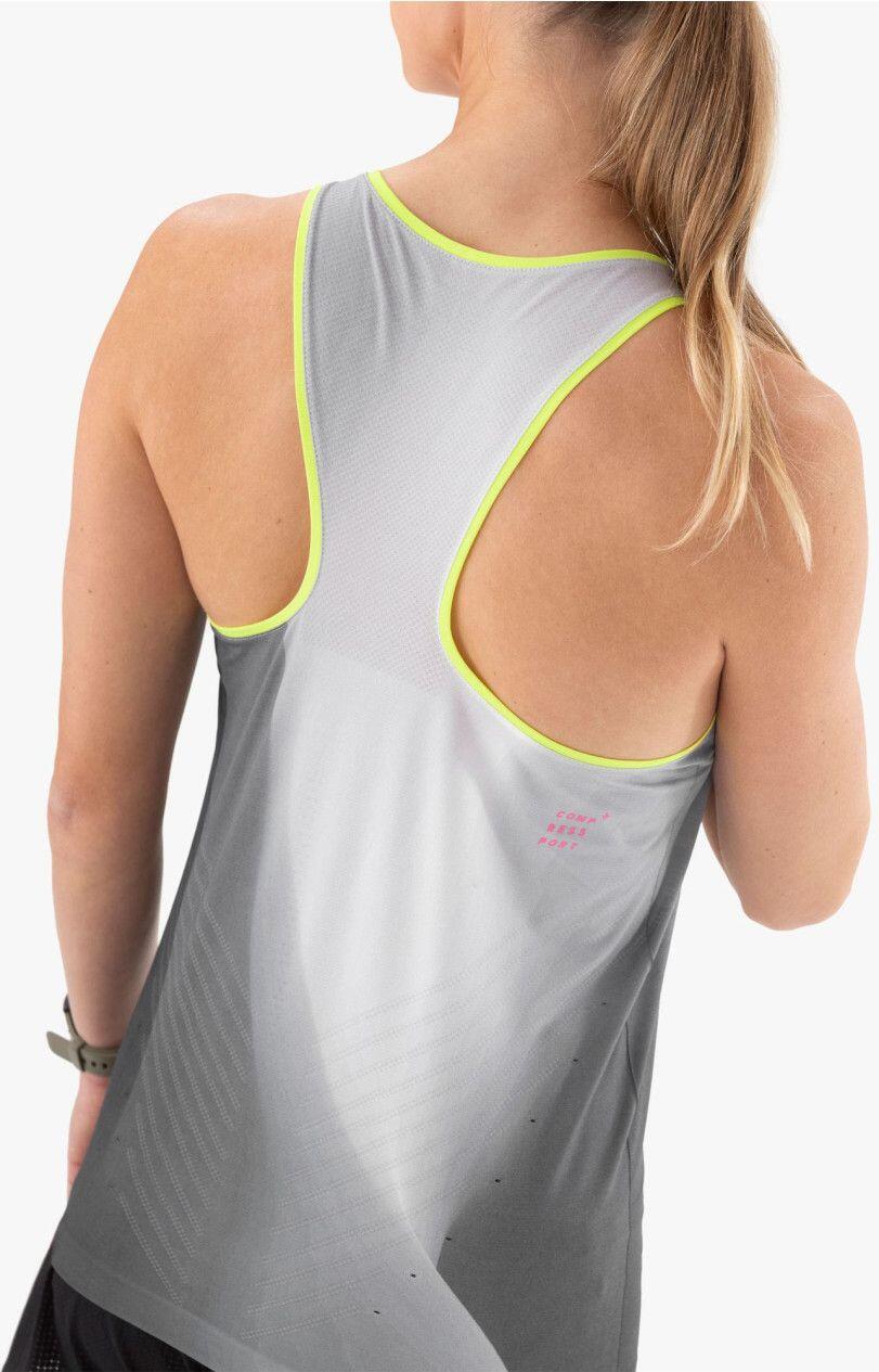 Camiseta Compressport Performance Singlet Mujer Negro/Blanco 4/5