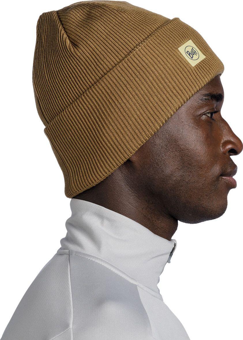 Buff Crossknit Unisex Beanie Brown 3/7
