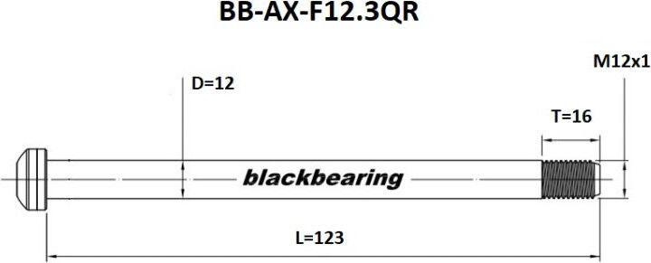 Vorderachse schwarzes Lager QR12 mm - 123 - M12x1 - 16 mm 3/3