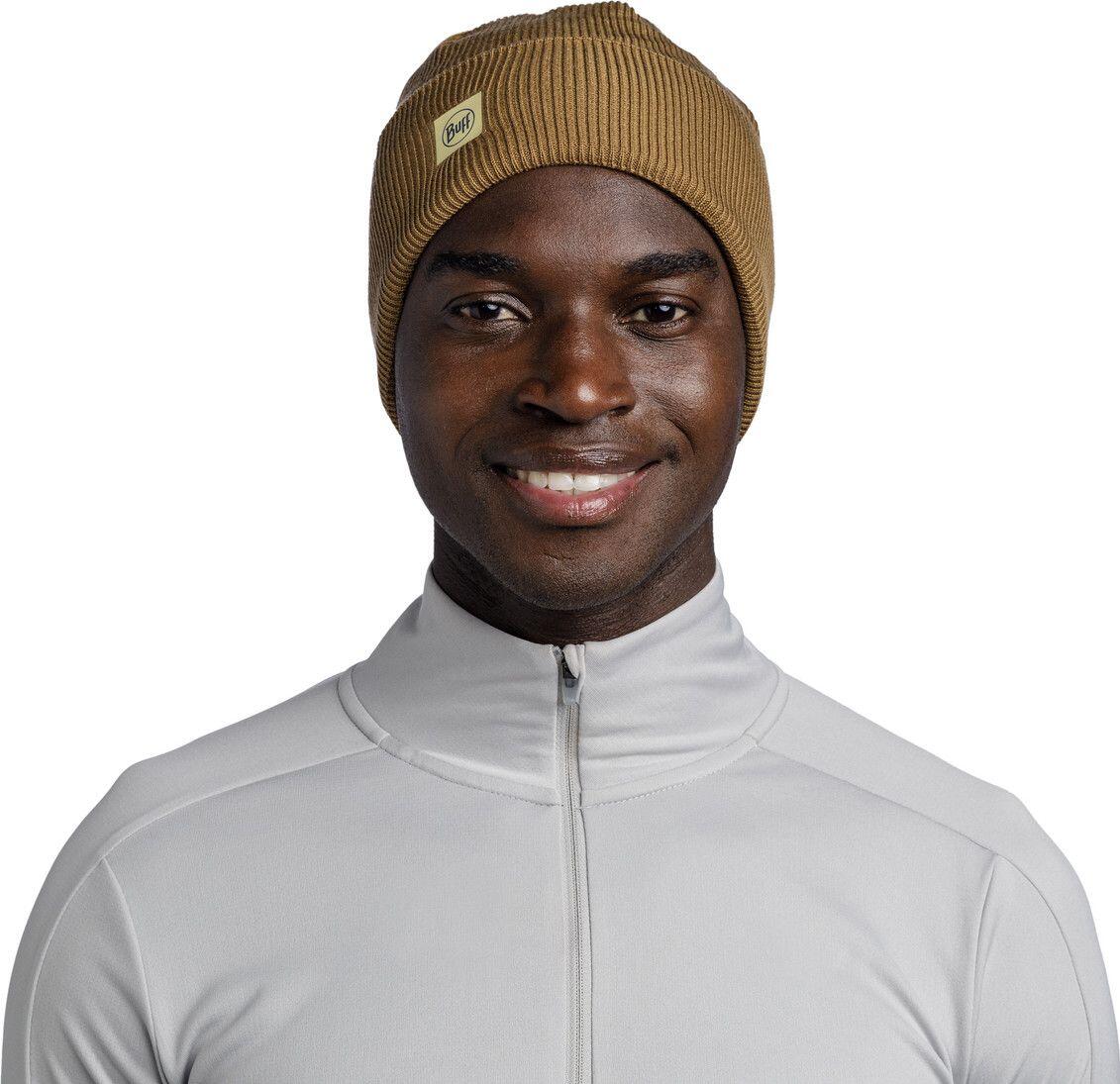 Buff Crossknit Unisex Beanie Brown 4/7