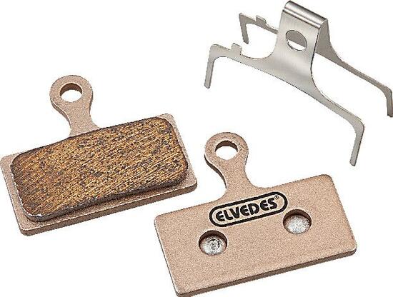 Paar metallischer Fahrradbremsbeläge Elvedes Shimano BRM666, BRM785, BRM985