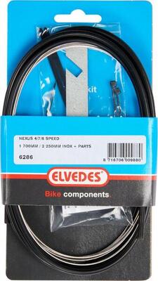 Elvedes transmissie kabel voor shimano nexus 4/7/8 v zwart
