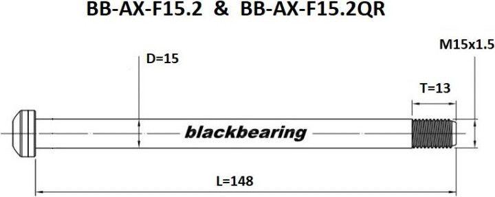 Axe Avant Black Bearing RockShox QR - 15 mm - 148 - M15x1.5 - 13 mm 3/7