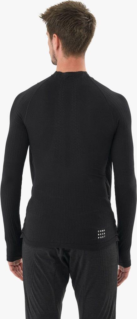 Camiseta interior cortaviento Compressport Hurricane 1/2 Zip Negro 2/5