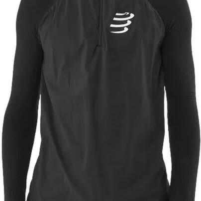 Windproof Baselayer Compressport Hurricane Windproof 1/2 Zip Black