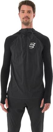 Camiseta interior cortaviento Compressport Hurricane 1/2 Zip Negro