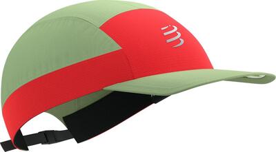 Compressport 5-panel pet, lichtgroen/rood