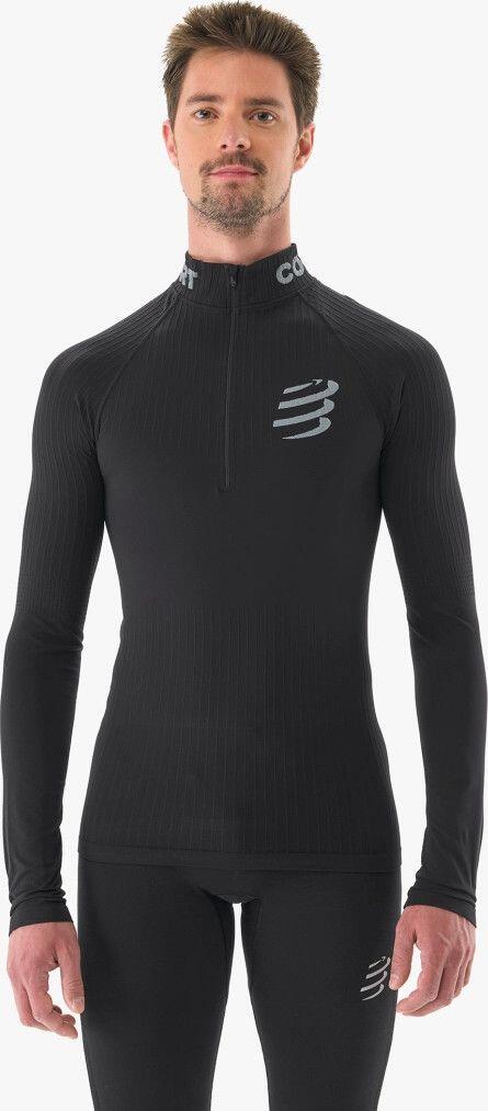 Camiseta interior Compressport 3D Thermo 1/2 Zip Negra 2/5