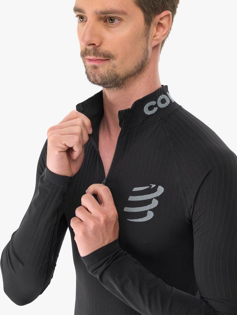Camiseta interior Compressport 3D Thermo 1/2 Zip Negra 4/5