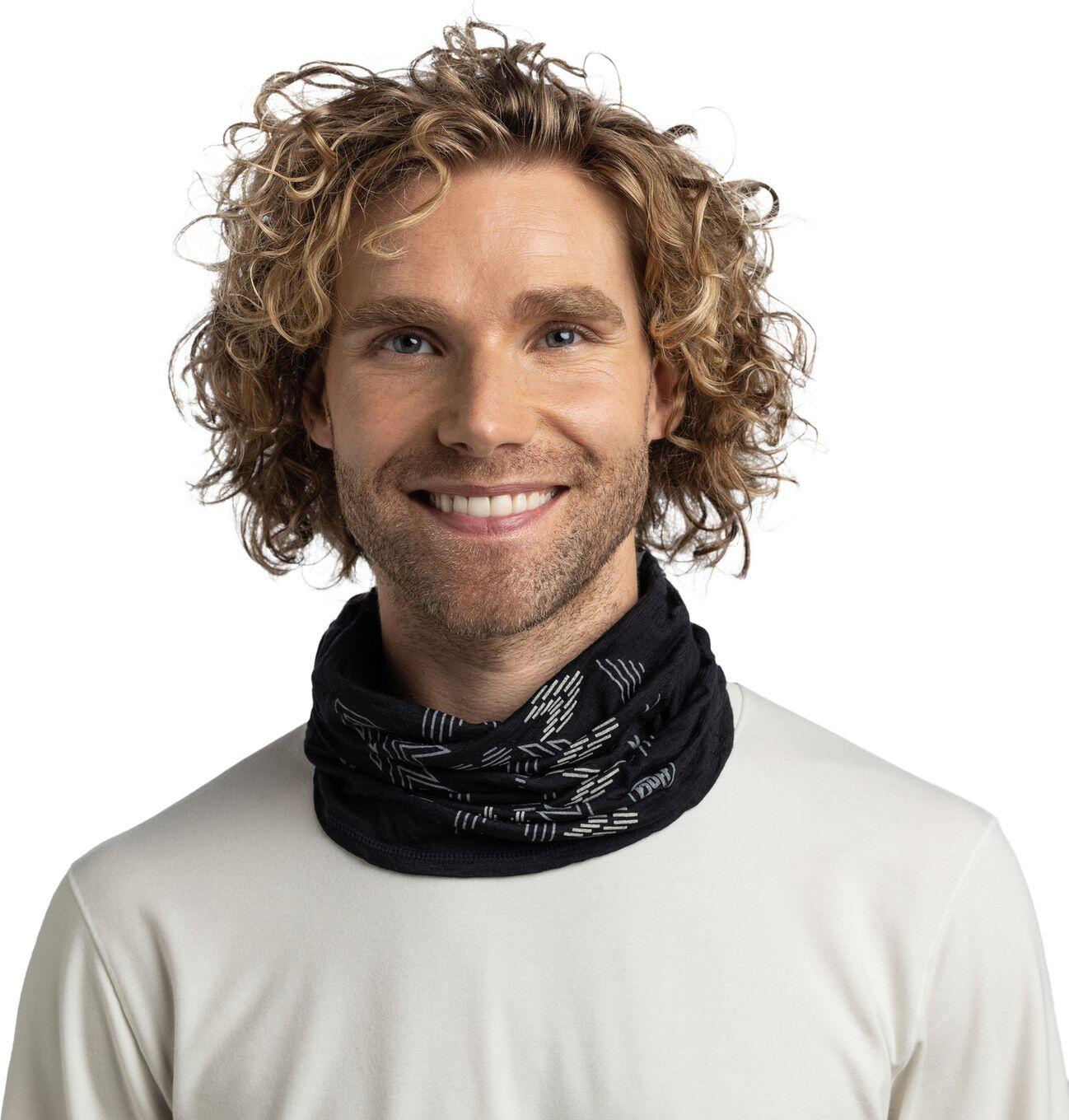 Braga de cuello Merino Lightweight Unisex Buff Negro 3/7
