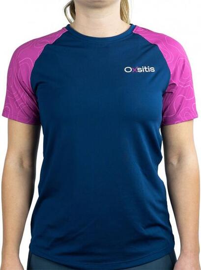 T-Shirt Running Oxsitis Origin Bleu Marine / Rose Femme