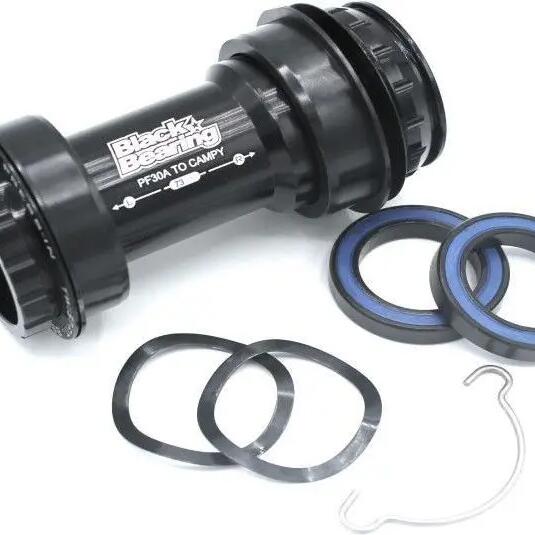 Black Bearing PF30A Bottom Bracket Shell for Campagnolo (25mm) Steel Bearings