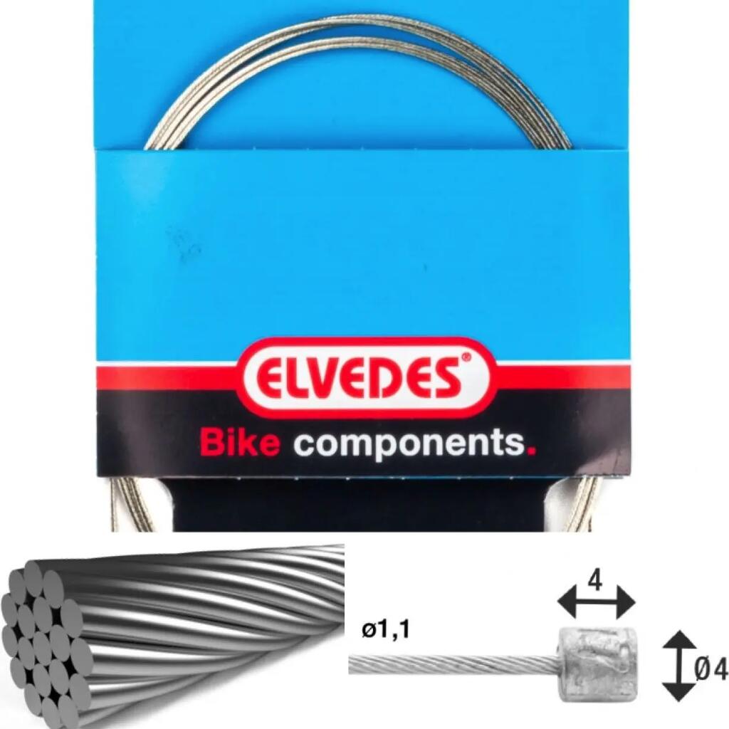 Elvedes 3000mm 1x19 Stainless Ø1,1mm transmission cable with N Ø4x4 head