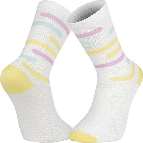 Chaussettes BV Sport Light Haute Rio Jaune/Rose