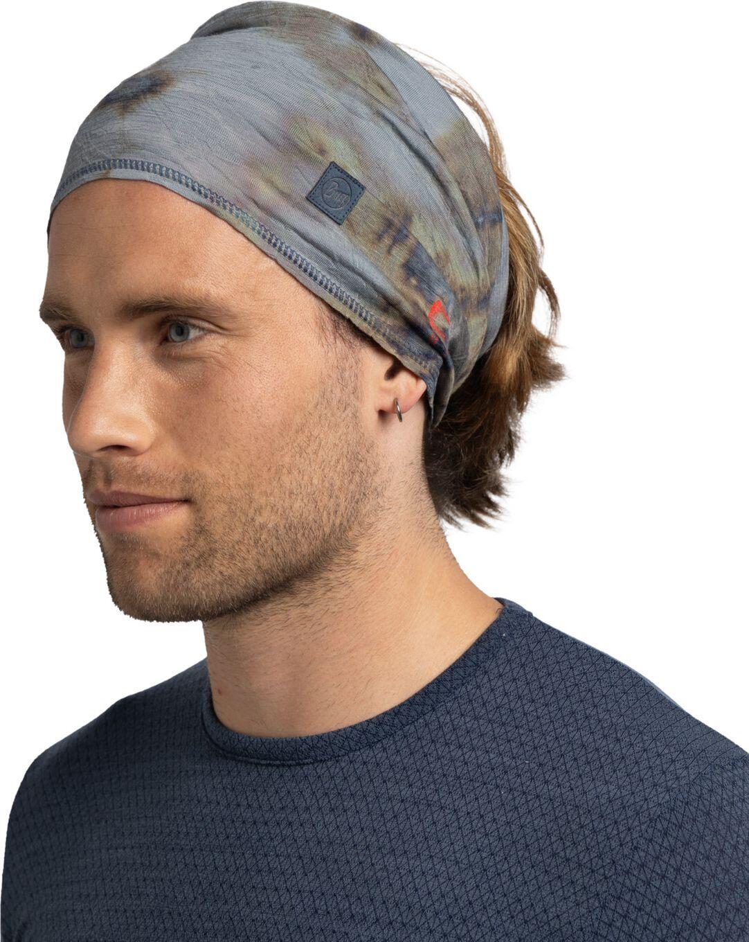Braga de cuello Merino Lightweight Natural Tye Dye Unisex Buff Azul claro 3/7