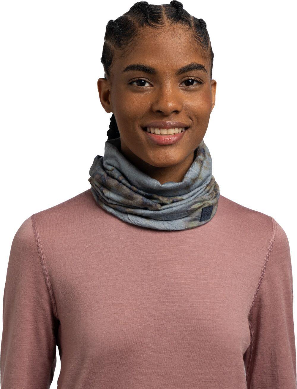 Braga de cuello Merino Lightweight Natural Tye Dye Unisex Buff Azul claro 4/7