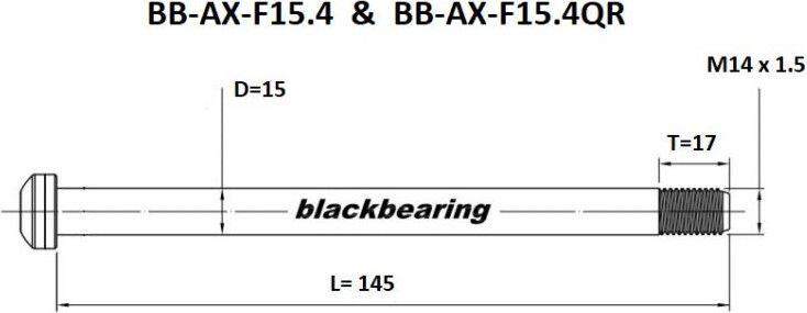 Rodamiento Delantero Negro Fox QR 15 mm - 145 - M14x1.5 - 17 mm 3/7