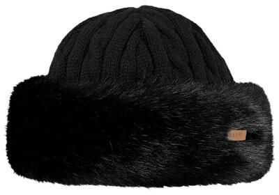 Fur cable muts unisex mutsen black