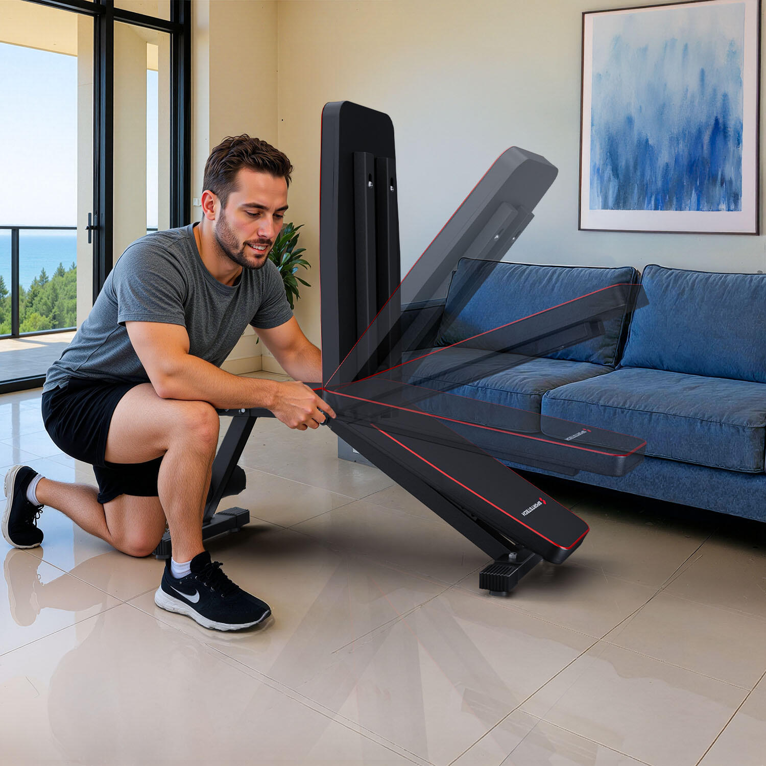 Sportstech BRT250 banco de pesas plegable y ajustable 3/7