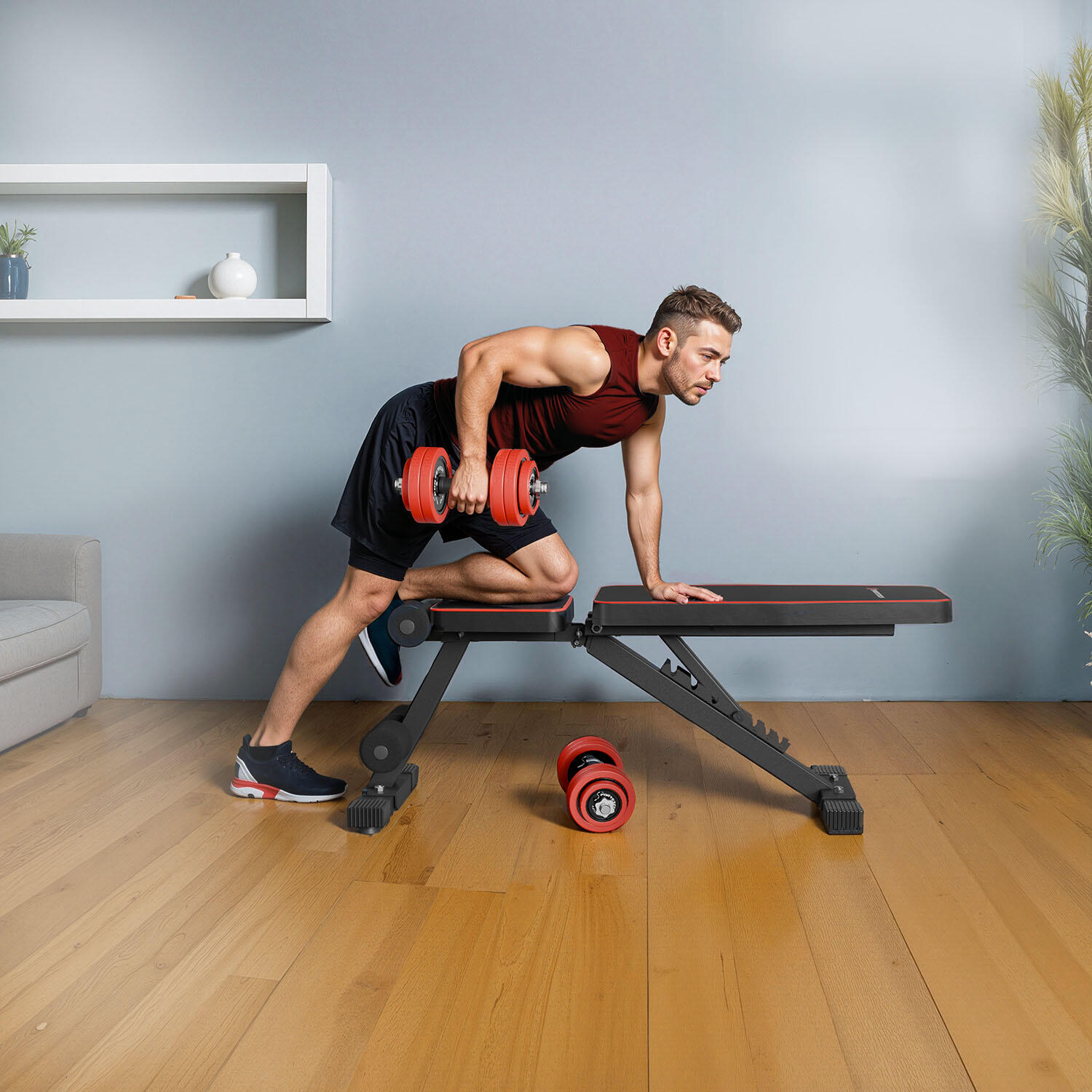 Sportstech BRT250 banco de pesas plegable y ajustable 2/7