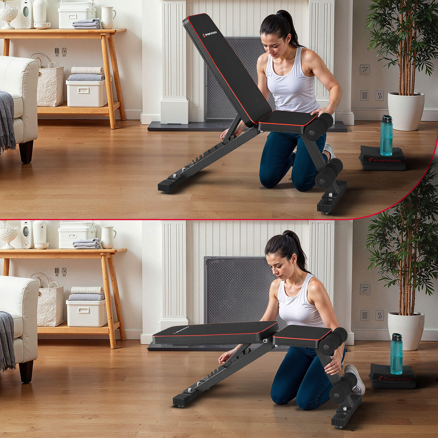 Sportstech BRT250 banco de pesas plegable y ajustable 7/7