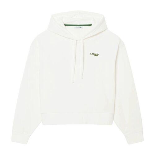 Sudadera Blanca Lacoste Sweatshirts Femme Maille White Básica de Corte Holgado 4/4